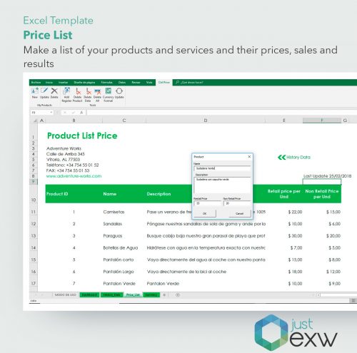 Excel Price List Template